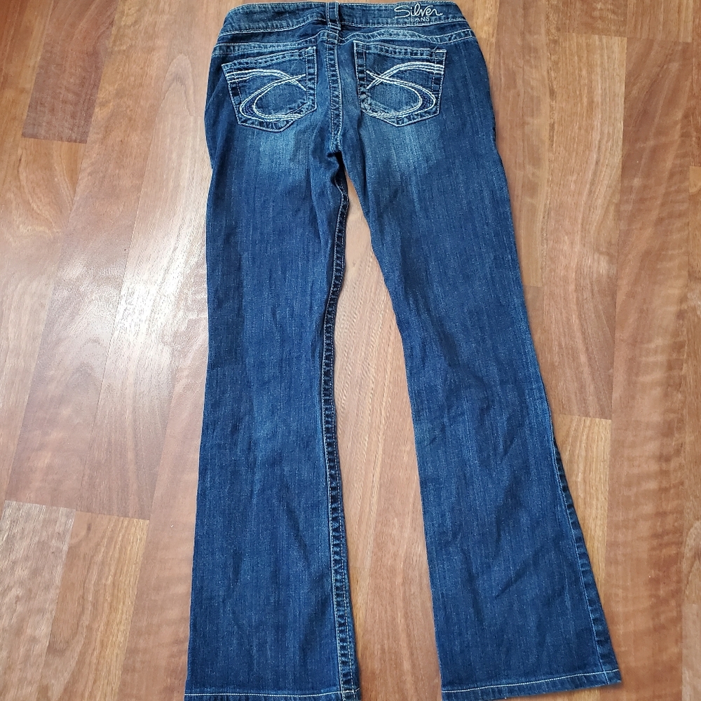 Silver TUESDAY Boot Cut Jeans with Distressed Details 29 w, 30.5 leg
